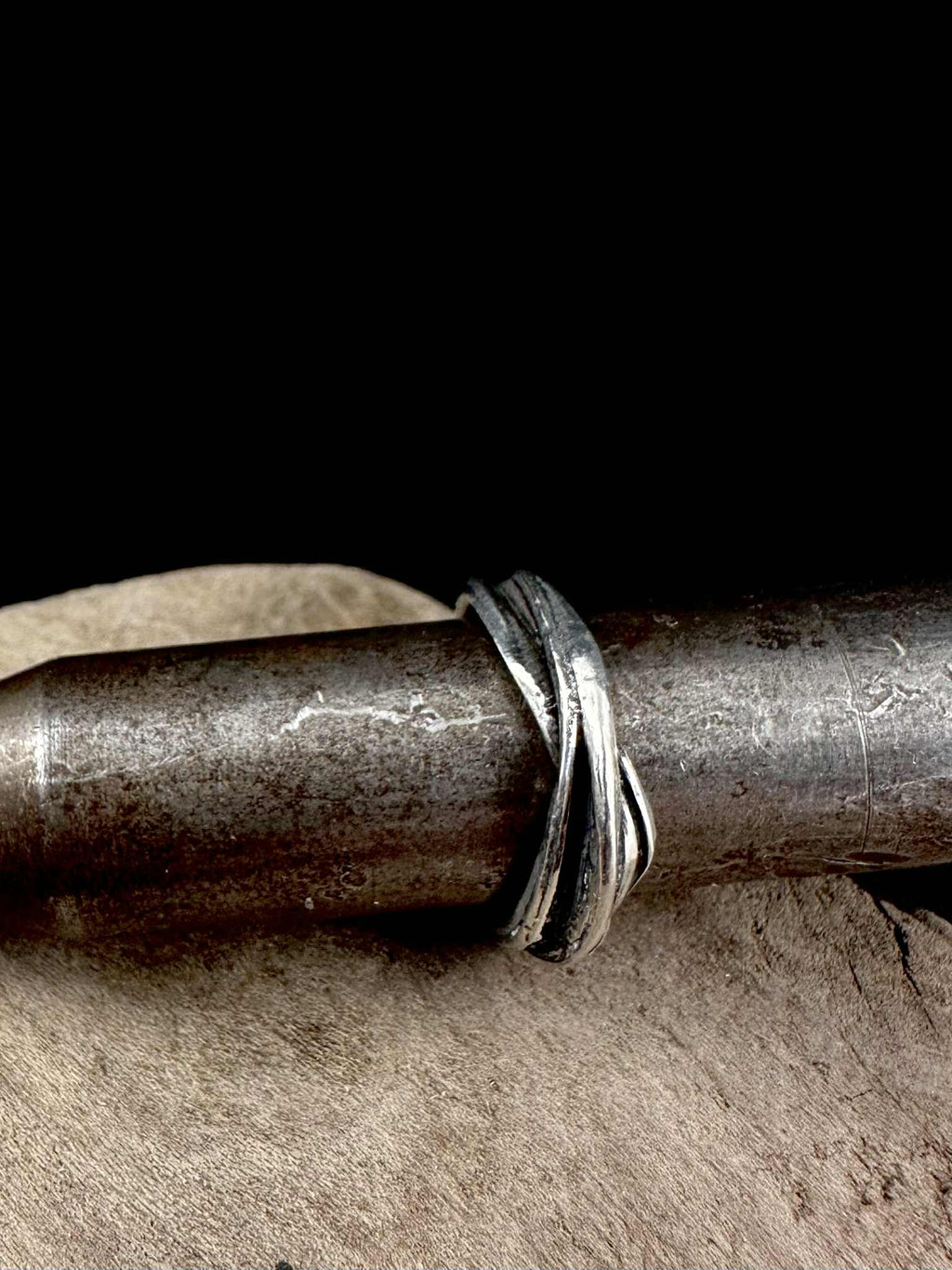 Bague en étain noeud-4