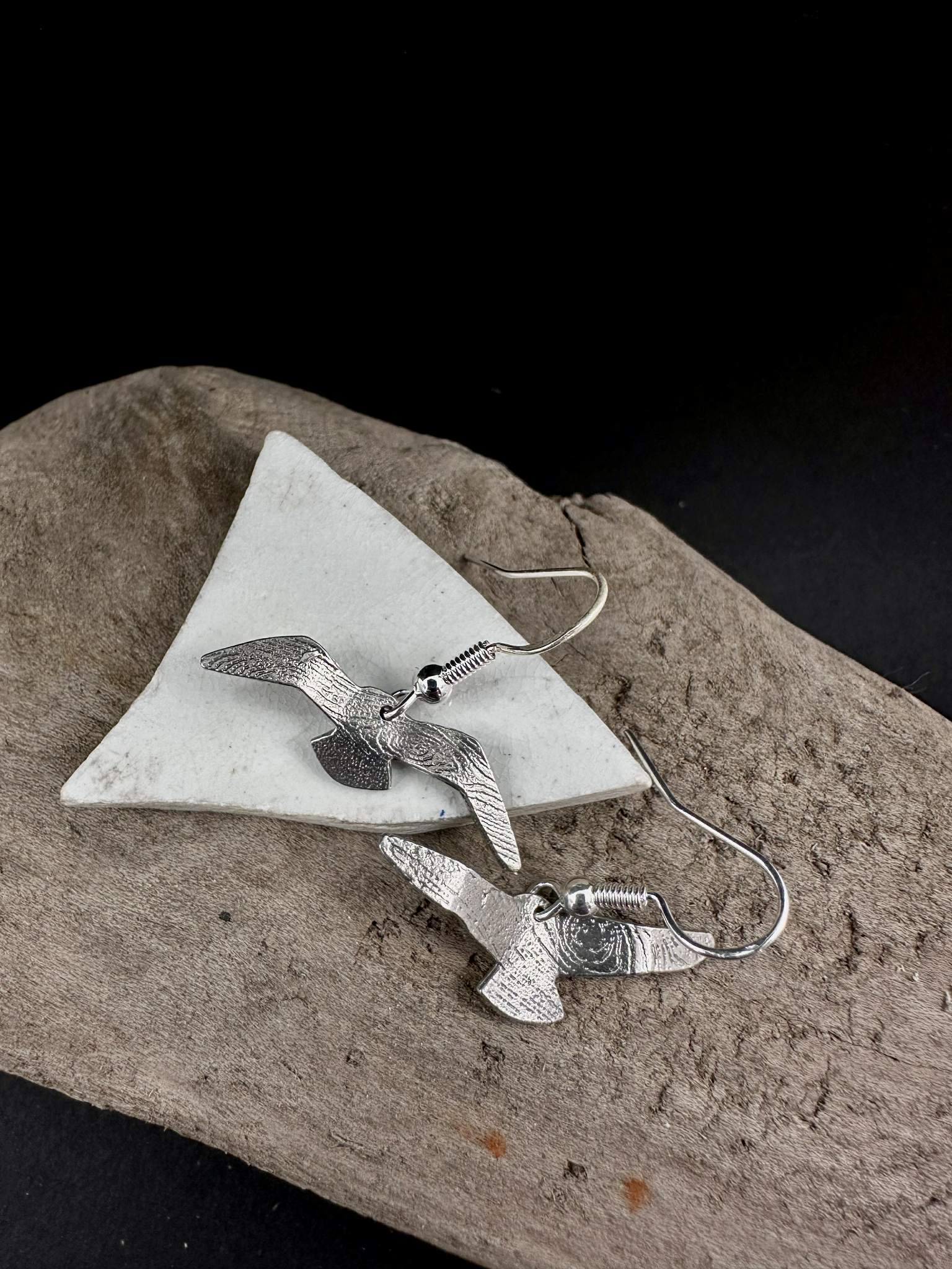 Boucles d'oreilles en étain - Oiseaux en vol